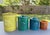 Ceramic 1960s Glazed Ceramic Colorful Pottery Lidded Kitchen Canisters Made in Italy - Set of 4 For Sale - Image 7 of 18