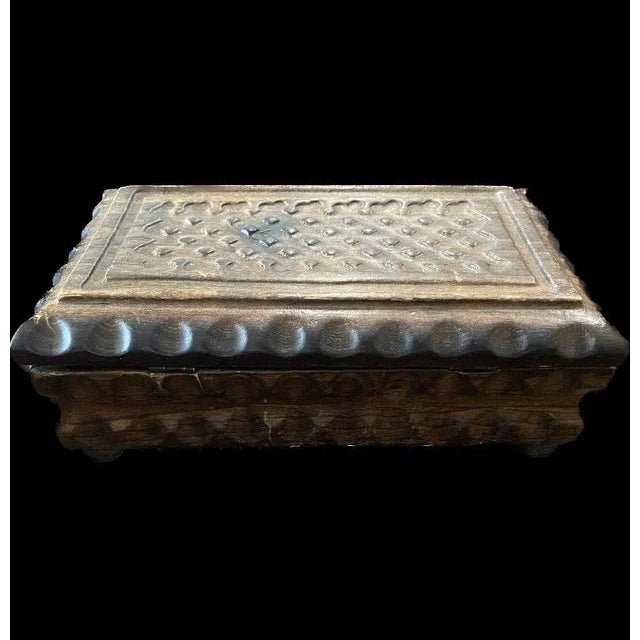 Vintage Reuge Swiss carved walnut wood jewelry box. The newer boxes play several songs, but the older models made of wood...