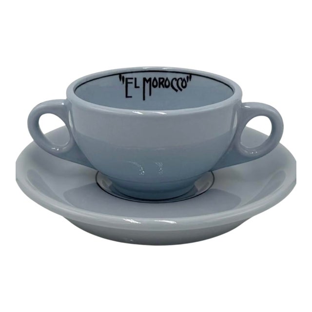 Vintage El Morocco Nyc Nightclub Bouillon Cup Bowl & Saucer New York City For Sale