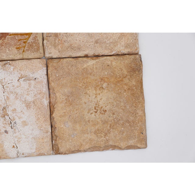 18th Century Set of Four Tiles Blue & White Floral Shapes, Portuguese For Sale - Image 12 of 14