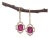 Ruby Dangle Earrings With Earth Mined Diamonds: Solid 14k Gold, Oval 10x8mm, Pair For Sale