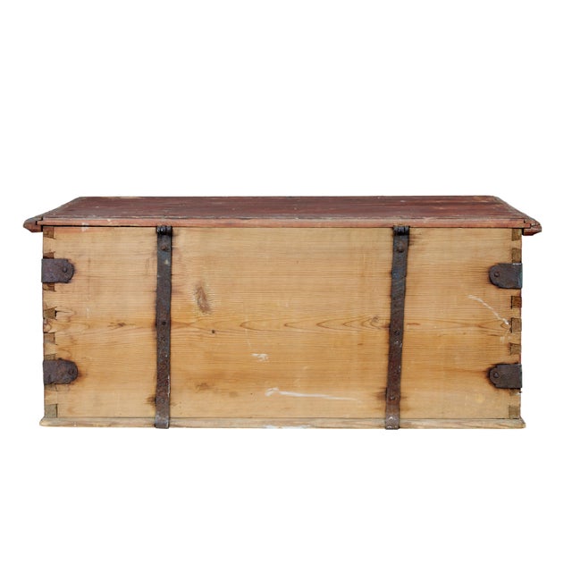 Early 19th Century Painted Pine Blanket Box, 1828 For Sale - Image 5 of 8