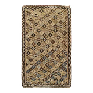 Antique Circa 1900 Qashgai Kilim Flatweave Wool Rug 5'11 X 10'2 For Sale
