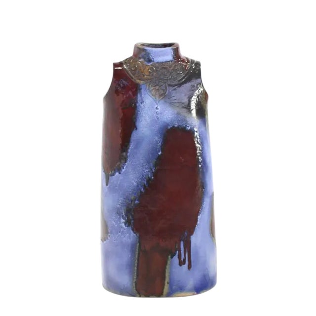 Blue Vintage Mid Century Glazed Fired Ceramic Woma Torso Art Vase For Sale - Image 8 of 8