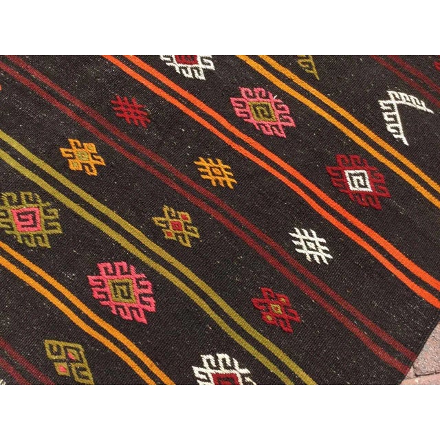 Vintage Striped Turkish Kilim Rug - 73" X 146" For Sale - Image 9 of 11