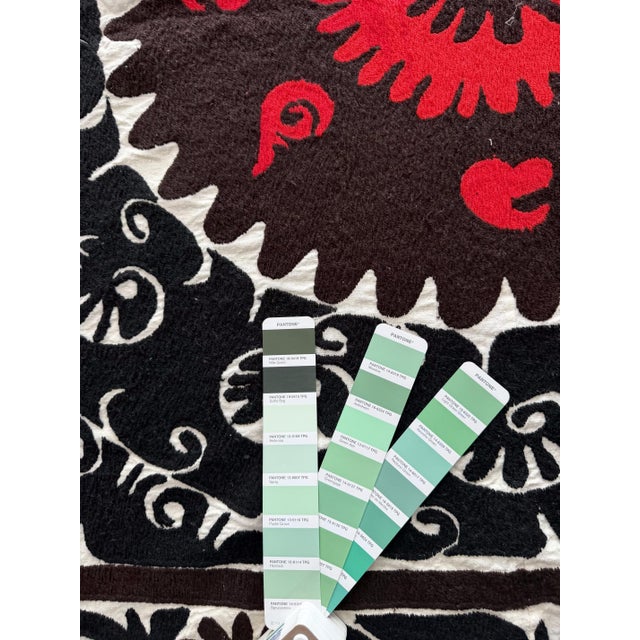 Textile Suzani Tablecloth — Brown Tashkent Embroidery For Sale - Image 7 of 7