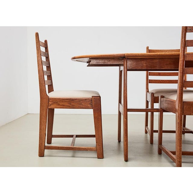 Wood Dining Set by Bas van Pelt for My Home, Netherlands, 1940s, Set of 5 For Sale - Image 7 of 14