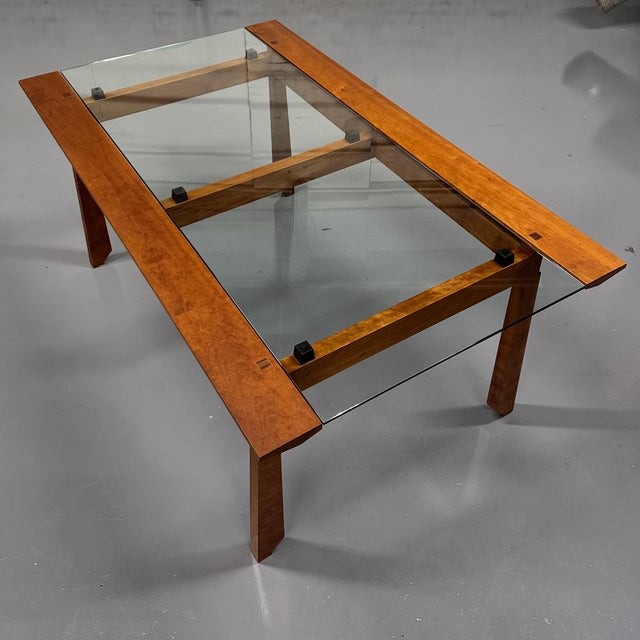 Rare opportunity to own a one-of-a-kind hand crafted solid cherry table and chairs made by master woodworker Charles...