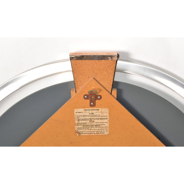 1980s Karl Springer Style Round Lucite Brass Beveled Wall Mirror Mid-Century Modern For Sale - Image 13 of 18