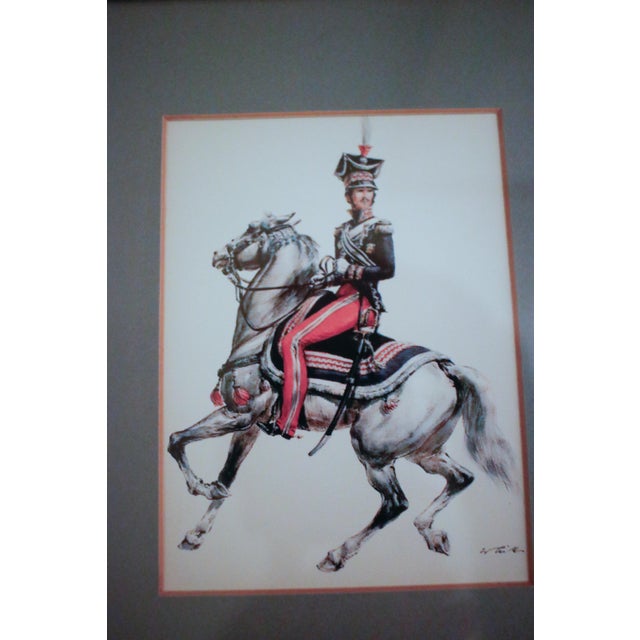 Set of Nine Framed Vintage Wolfgang Tritt Lithographs Depicting 18th C. Military Uniforms For Sale - Image 13 of 16