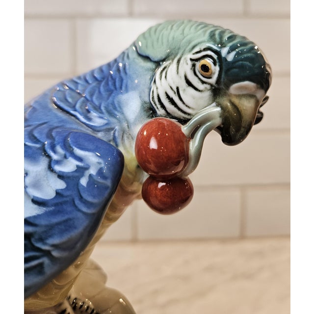 Blue Rare Pair of Karl Ens Parrots For Sale - Image 8 of 17
