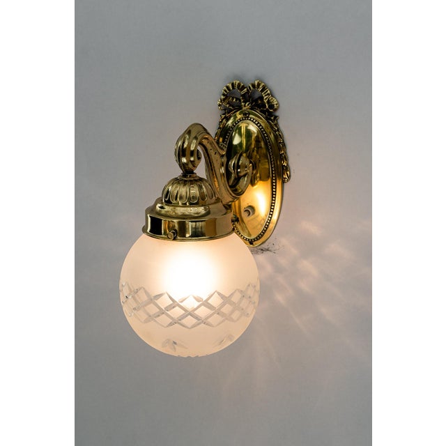 Historistic Wall Lamps with Cut Glass Shade, 1890s, Set of 4 For Sale - Image 14 of 17