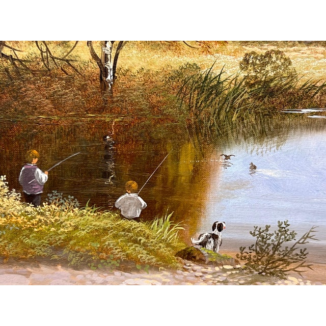 Realism Mountain Lake Oil Painting of a Loch in the Scottish Highlands by British Artist 1980 Circa For Sale - Image 3 of 14