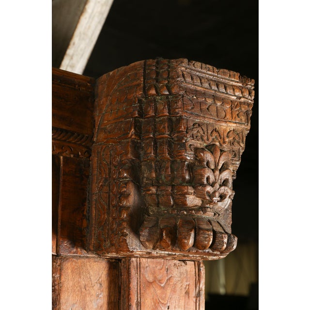Indian Teak Doorframe Now Bookcase, 19th Century With Later Elements For Sale - Image 14 of 18