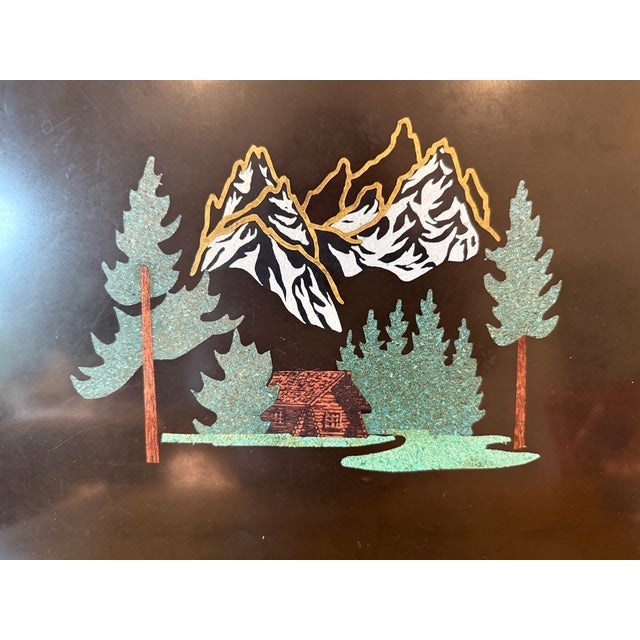 The Couroc Company Late 20th Century Couroc of Monterey Serving Tray, Jenny Lake, Yosemite For Sale - Image 4 of 9