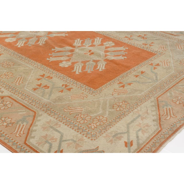Textile Vintage Turkish Anatolian Rug, 9'4" X 6'6" – Soft Terracotta and Beige For Sale - Image 7 of 10
