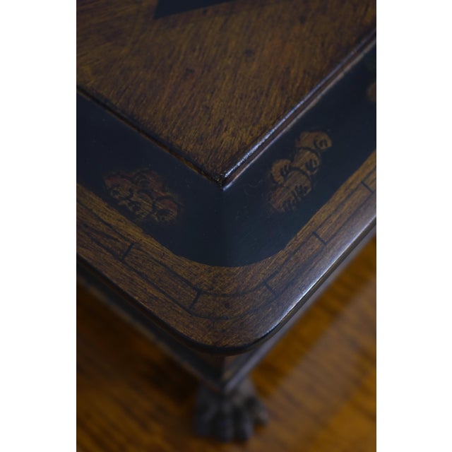 Wood Neoclassical Dresser Top Jewelry Box W. Paw Feet For Sale - Image 7 of 12