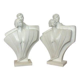 Postmodern Art Deco Style Bookends by Ted Balkwill for Lindsey B. Balkweill, 1980s, Set of 2 For Sale