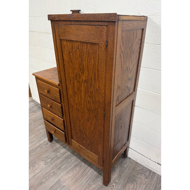 Arts & Crafts Antique Arts & Crafts Mission Quarter Sawn White Oak Gentleman’s Chiffonier For Sale - Image 3 of 18