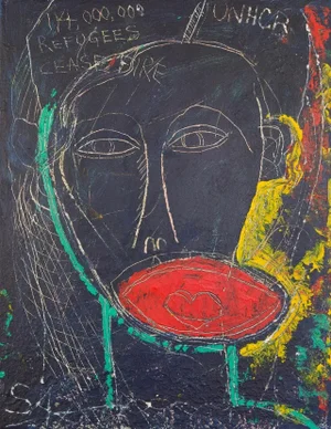114,000,000 Refugees.. Contemporary Figurative Painting by Sax Berlin