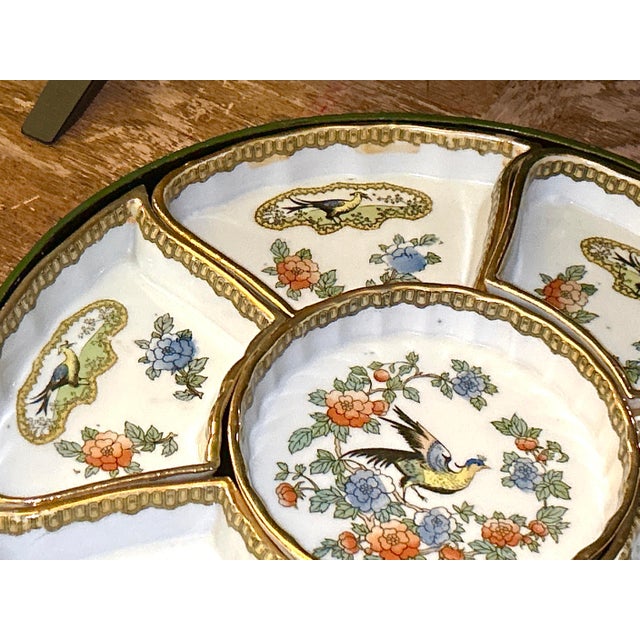 Japanese Porcelain Appetizer Server W/7 Pieces & Original Container Box For Sale In New York - Image 6 of 12