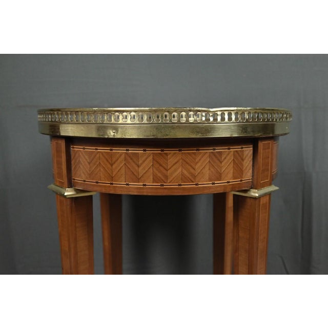 Antique Louis XVI Style Marquetry Side Table, 1890s For Sale - Image 6 of 13
