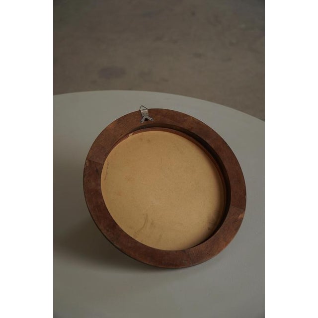 Vintage Round Wooden Decorative Wall Mirror, 1950s For Sale - Image 9 of 18