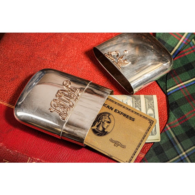 Metal Exceptional Antique English Victorian Sterling Silver and 9k Gold Cigar Case Tobacciana Armorial Coat of Arms For Sale - Image 7 of 10