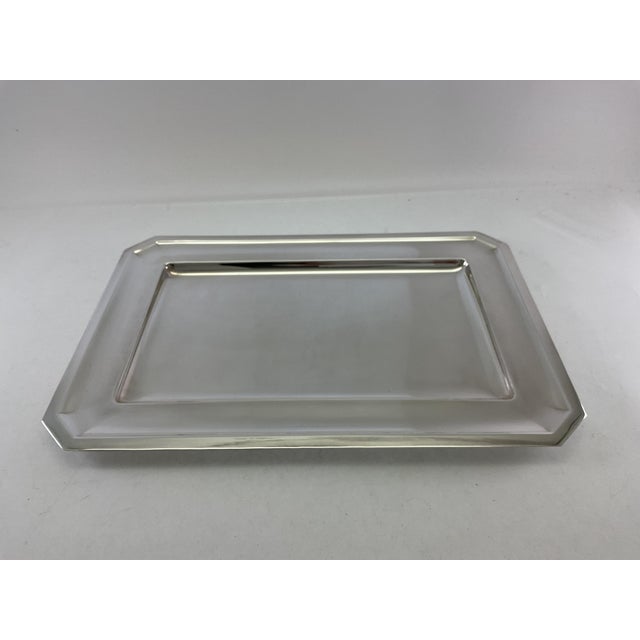 1980s Mid-Century Modern Silver Rectangular Platters For Sale - Image 14 of 15