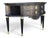 Vintage Hollywood Regency Demi-Lune Server in Ebonized Wood With Brass Accents For Sale - Image 4 of 10