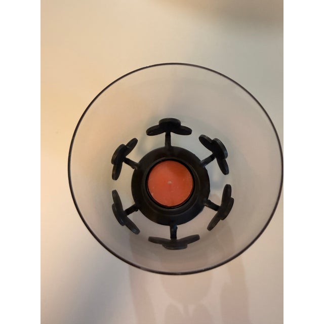 Mid-Century Modern 1970s Mid-Century Modern Boda Smide Wrought Iron & Glass Candleholder by Bertil Vallien - In Original Box For Sale - Image 3 of 10