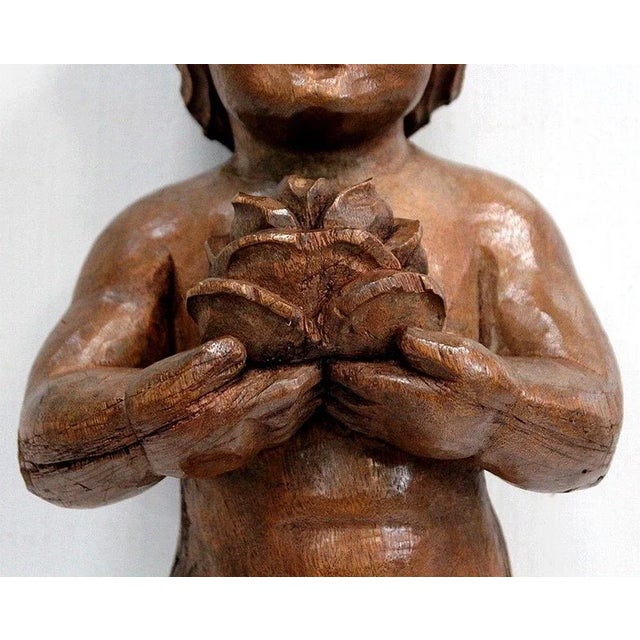 Wood Carved Angel, Early 20th-Century For Sale - Image 7 of 18