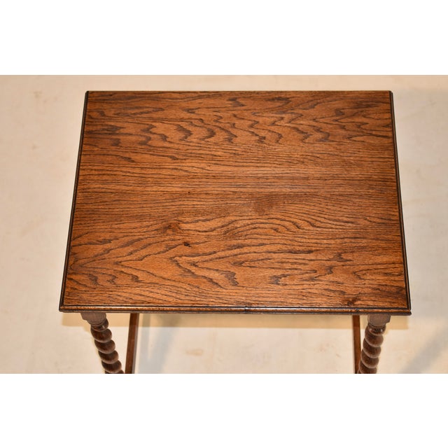 Edwardian Oak Side Table From England, Circa 1900 For Sale In Greensboro - Image 6 of 7