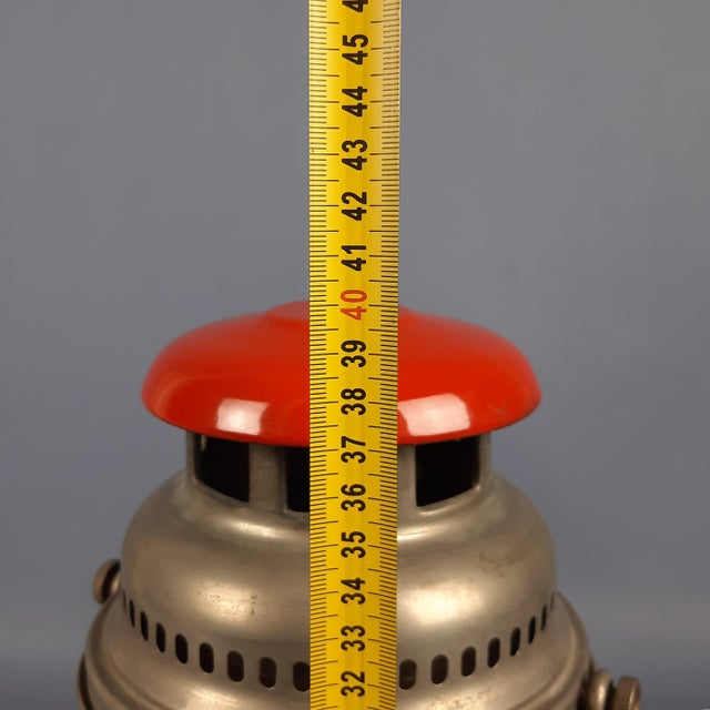 Antique Oil Lantern in Metal and Glass For Sale - Image 10 of 11