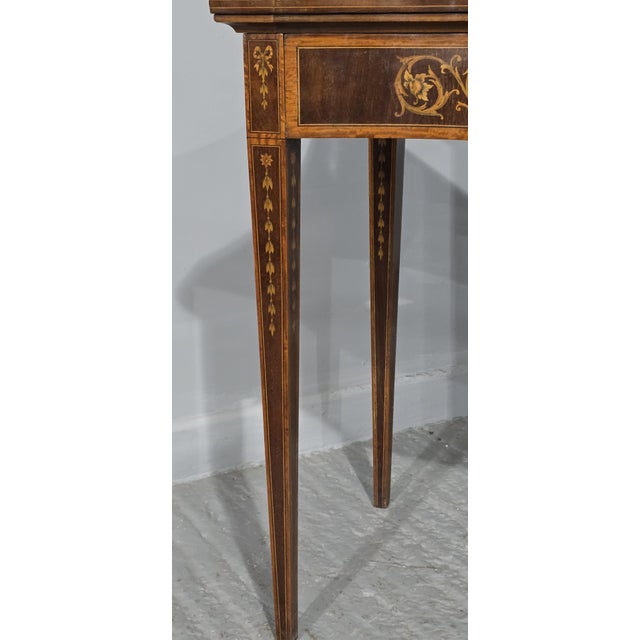 Sheraton Inlaid Card Table in Mahogany, 1910 For Sale - Image 9 of 16