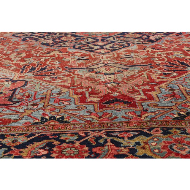 Late 19th Century Late 19th Century Persian Heriz Rug, 09'10 X 12'06 For Sale - Image 5 of 10
