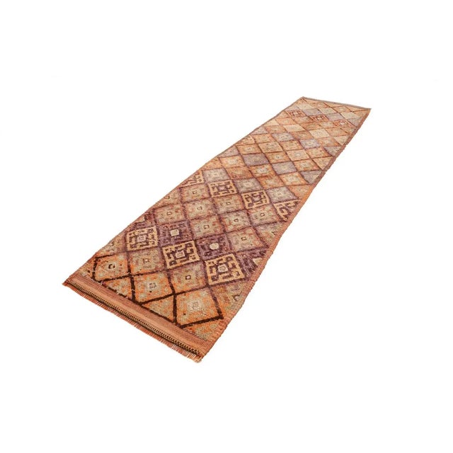 Mid-Century Modern Mid 20th Century Vintage Faded Runner For Sale - Image 3 of 7