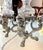 Silver 1940’s-1970’s Hollywood Regency Vintage Crystal Bowl W/Stand & Vintage Pairpoint Silverplate Crystal Candlesticks Cherub Claw Foot For Sale - Image 8 of 9