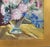 Vintage Colorful Bouquet of Flowers Oil Painting Including the Antiqued Gold Wood Frame For Sale - Image 4 of 6