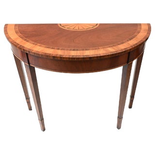 Regency Demi Lune Console Table in Maohogany For Sale