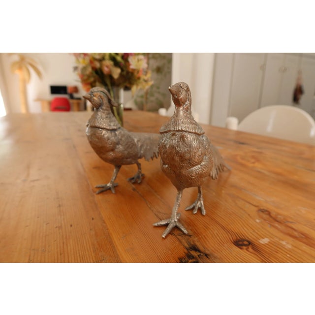 Art Nouveau Antique Silverplate Pheasants, Paie For Sale - Image 3 of 6