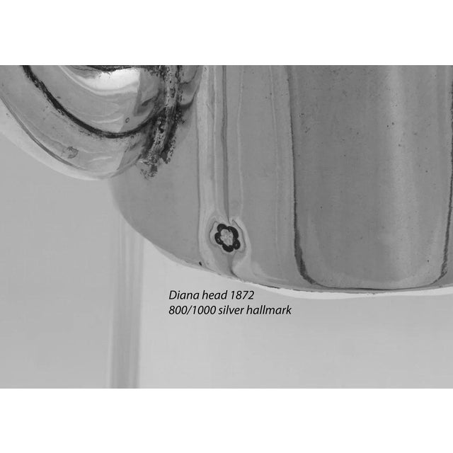 Late 19th Century Jugendstil Austro-Hungarian Silver Mount Glass Carafe Decanter Claret Jug Vincenz Carl Dub For Sale - Image 4 of 5