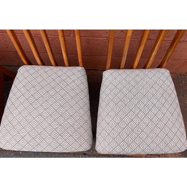 1990s Vintage Architectural Oak Dining Chairs- Set of 6 For Sale - Image 10 of 12