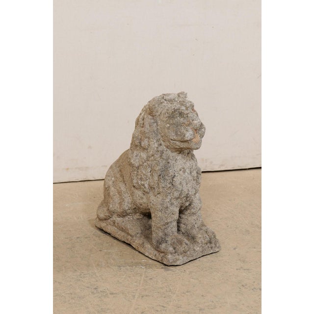 18th Century 18th Century Hand-Carved Stone Lion For Sale - Image 5 of 12