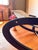 1990s Gae Aulenti Inspired Dark Wood Rocking Chair With Leather Cushion For Sale - Image 4 of 10