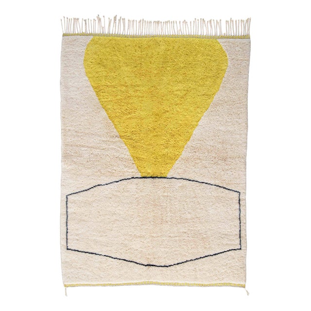 Geometric Hand-Knotted Wool Rug by Azele Studio For Sale