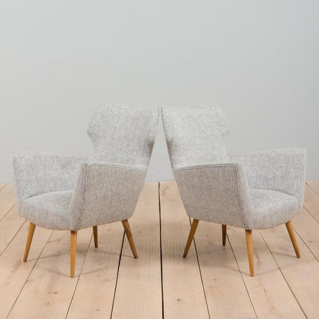 Gio Ponti Set of Italian Lounge Armchairs in the style of Gio Ponti, 1950s For Sale - Image 4 of 15