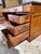 English 19th Century Large Size Antique English Geogra Style Oak Leather Top Double Pedestal Partner Executive Desk For Sale - Image 3 of 18