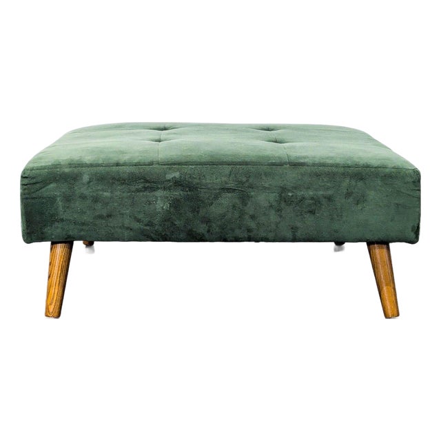 West Elm Tufted Square Ottoman For Sale