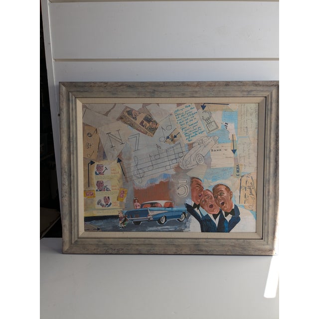 Artwork Title: Framed and Signed Mixed Media Collage Medium: Mixed media on paper Style: Contemporary / Abstract...